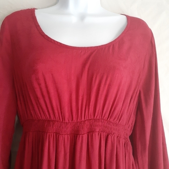 Isabel Maternity Long Sleeves Smocked Floral Jacquard Print Dress Size S - Picture 3 of 16